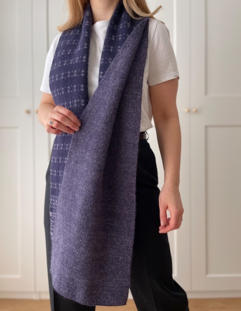 Szalik WHIT STUFF, wełna i angora - 27,5 x 194 cm