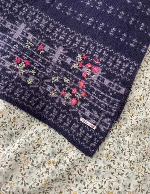 Szalik WHIT STUFF, wełna i angora - 27,5 x 194 cm