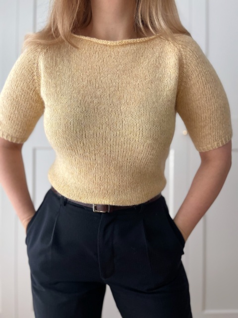 Sweter HANDMADE, 100% wełna - M