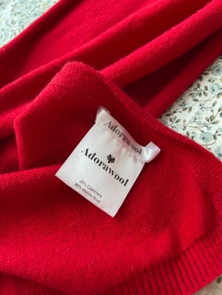 Szalik ADORAWOOL, 80% wełna merino, 20% kaszmir - 27 x 194 cm