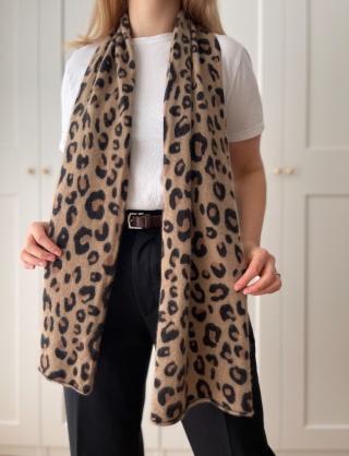 Szalik w cętki, angora - 26 x 170 cm