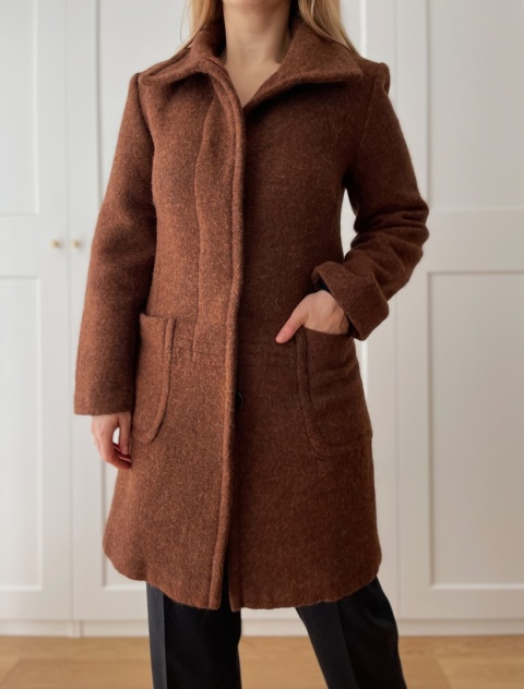 Płaszcz z wełną i alpaką - S