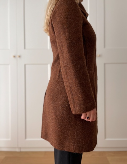 Płaszcz z wełną i alpaką - S