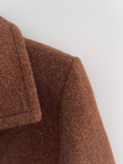 Płaszcz z wełną i alpaką - S