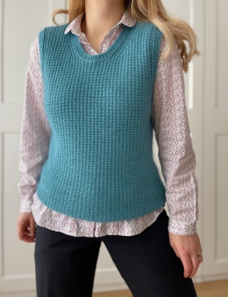 Kamizelka bezrękawnik HANDMADE, wełna - M/L