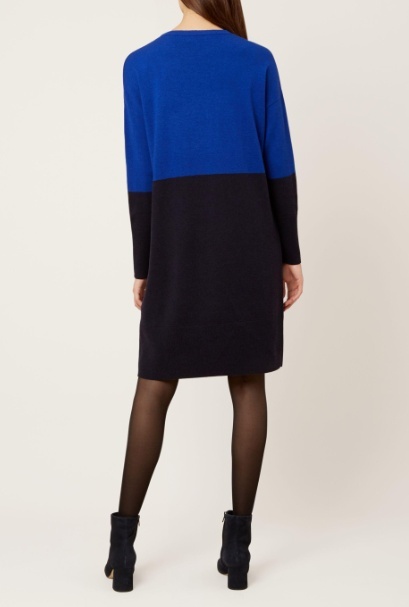 Ciepła sukienka HOBB'S LONDON, wełna merino, wiskoza, kaszmir - M