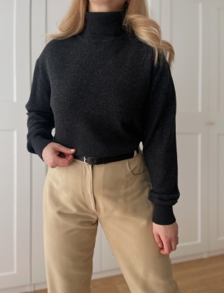 Grafitowy golf PIERRE CARDIN, 60% wełna - L/XXL