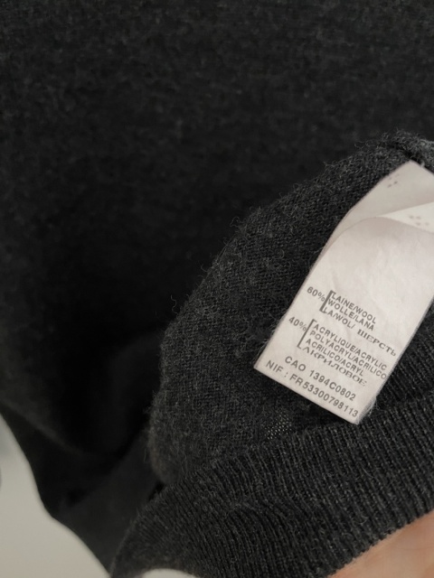 Grafitowy golf PIERRE CARDIN, 60% wełna - L/XXL