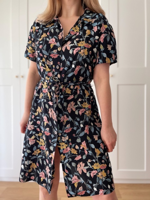 Sukienka vintage, wiskoza - XL