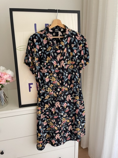 Sukienka vintage, wiskoza - XL