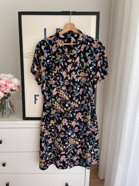 Sukienka vintage, wiskoza - XL