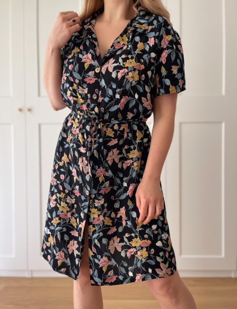 Sukienka vintage, wiskoza - XL