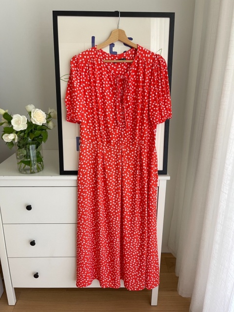 Sukienka w grochy, wiskoza - L/XL