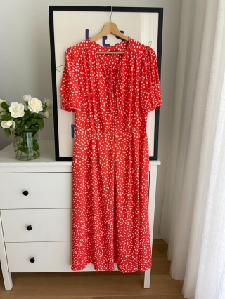 Sukienka w grochy, wiskoza - L/XL
