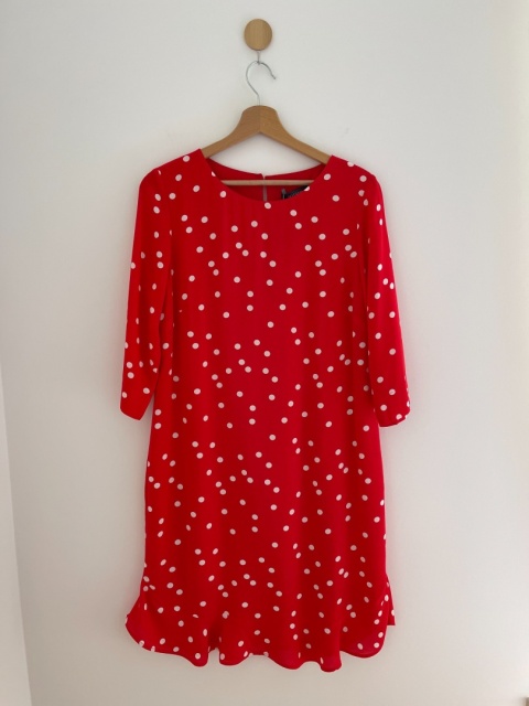 Sukienka w grochy SOSANDAR, wiskoza - M NOWA Z METKĄ