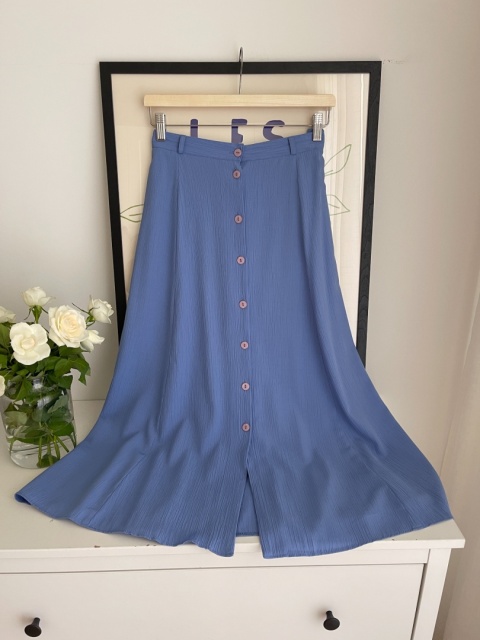 Błękitna spódnica BONMARCHE, 65% wiskoza - M/XL