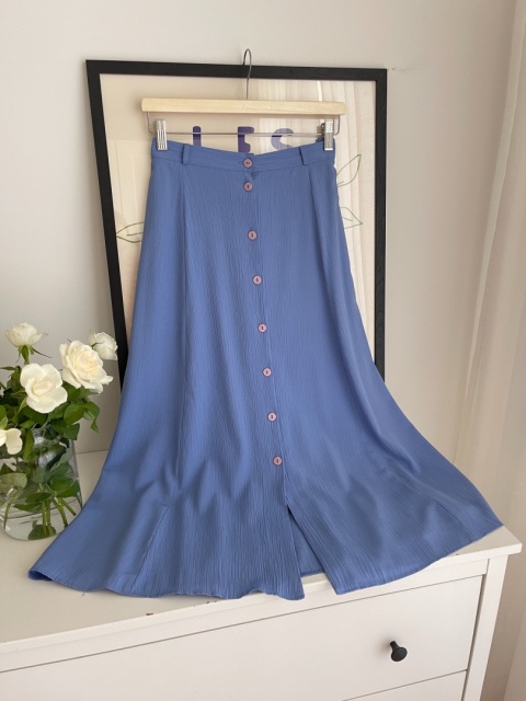 Błękitna spódnica BONMARCHE, 65% wiskoza - M/XL