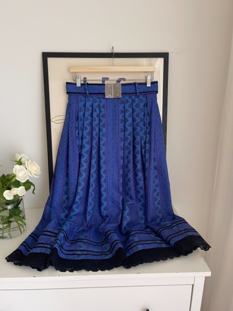 Spódnica vintage TRACHTEN, bawełna i wiskoza - S/M