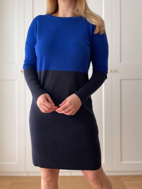 Ciepła sukienka HOBB'S LONDON, wełna merino, wiskoza, kaszmir - M