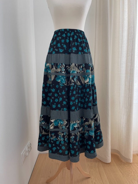 Vintage spódnica midi, wiskoza - M/L