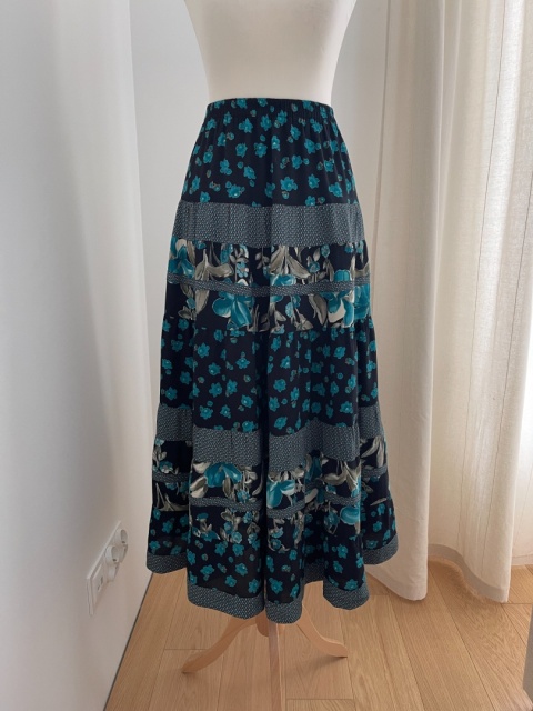 Vintage spódnica midi, wiskoza - M/L