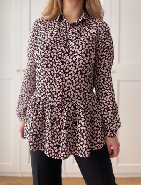 Koszula w kwiaty, wiskoza - S