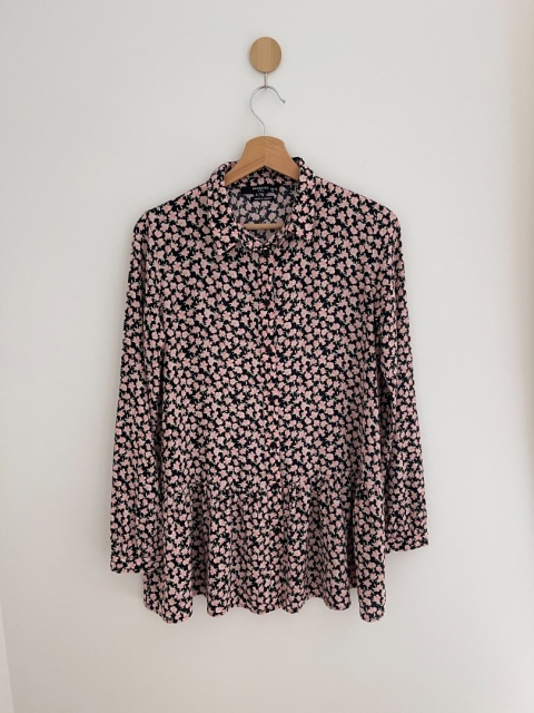 Koszula w kwiaty, wiskoza - S