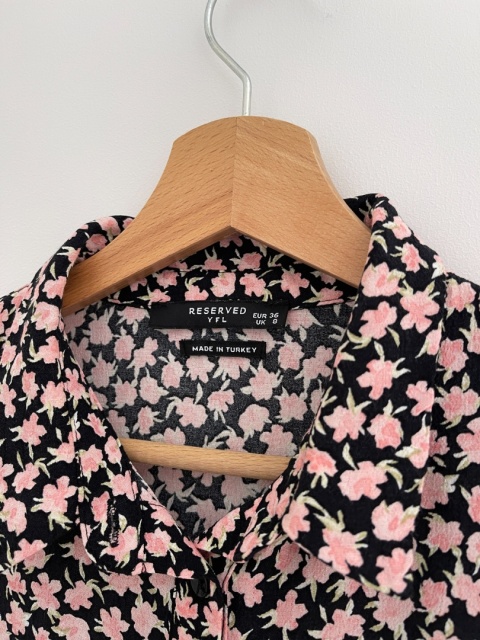 Koszula w kwiaty, wiskoza - S