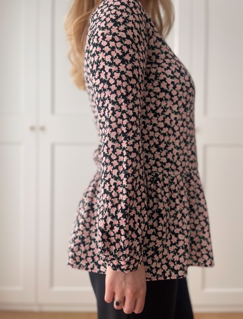 Koszula w kwiaty, wiskoza - S