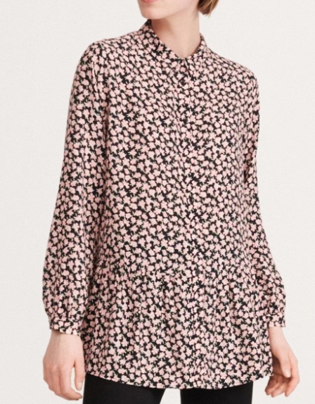 Koszula w kwiaty, wiskoza - S