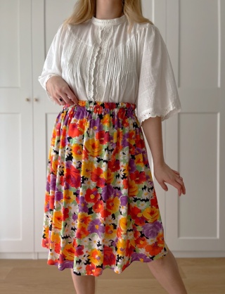 Kolorowa spódnica HANDMADE, wiskoza - M/XL