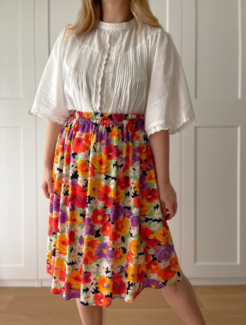 Kolorowa spódnica HANDMADE, wiskoza - M/XL