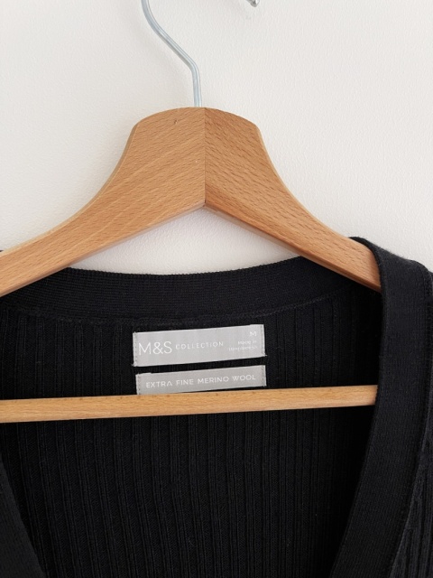 Kardigan M&S, 100% wełna merino znak Woolmark - M
