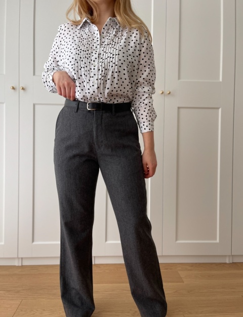 Szare spodnie 60% wełna - L / unisex