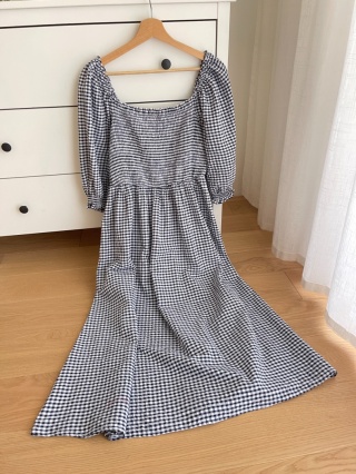 Sukienka w kratę, 100% bawełna - L/XL