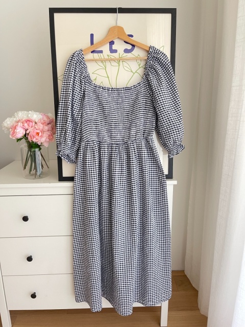 Sukienka w kratę, 100% bawełna - L/XL