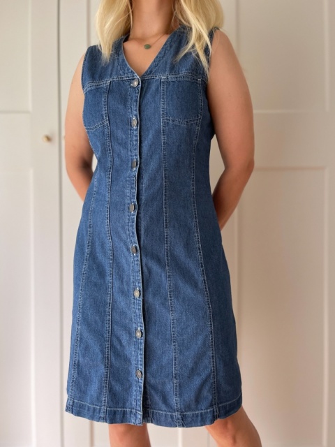 Jeansowa sukienka vintage L.O.G.G, 100% bawełna - M