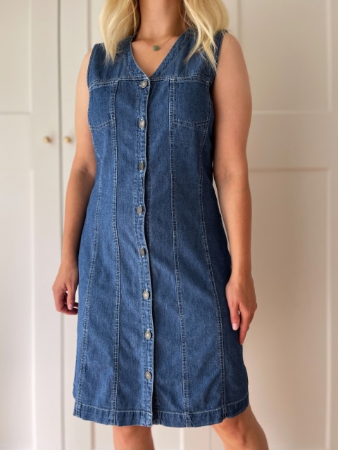 Jeansowa sukienka vintage L.O.G.G, 100% bawełna - M