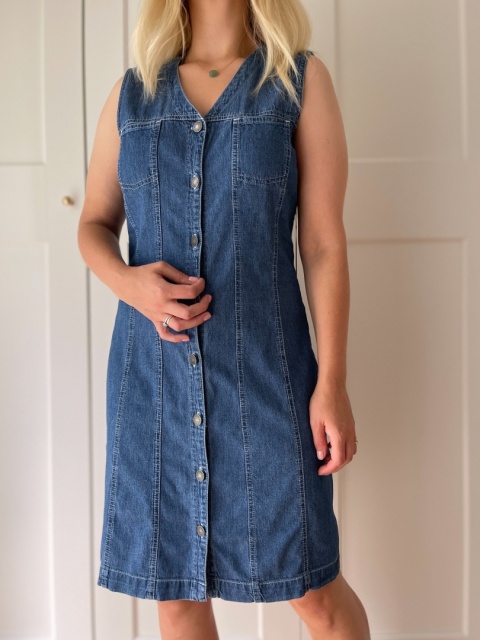 Jeansowa sukienka vintage L.O.G.G, 100% bawełna - M