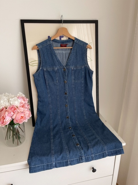 Jeansowa sukienka vintage L.O.G.G, 100% bawełna - M