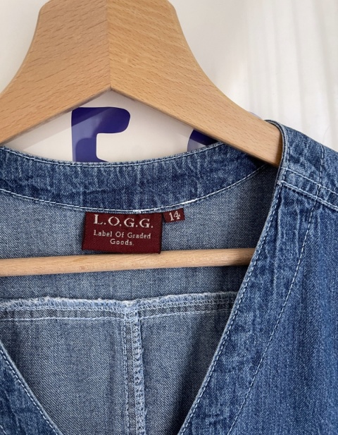 Jeansowa sukienka vintage L.O.G.G, 100% bawełna - M