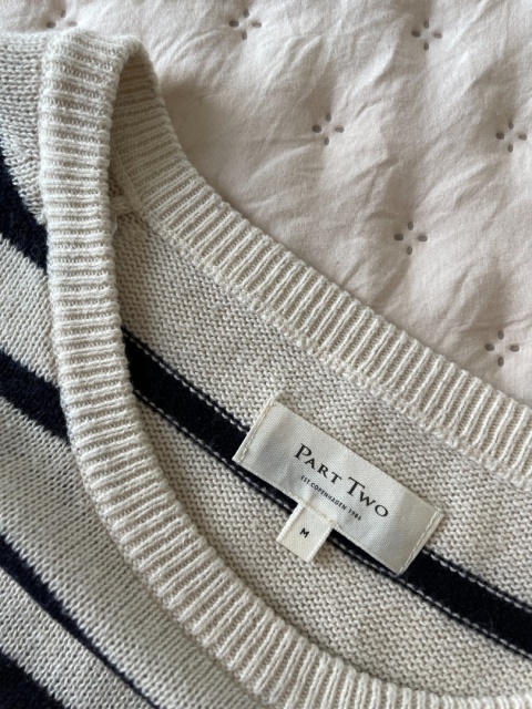 Sweter w paski PART TWO COPENHAGEN, bawełna i kaszmir - M/XL