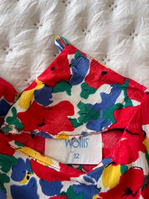 Kolorowa sukienka vintage, wiskoza - M/L