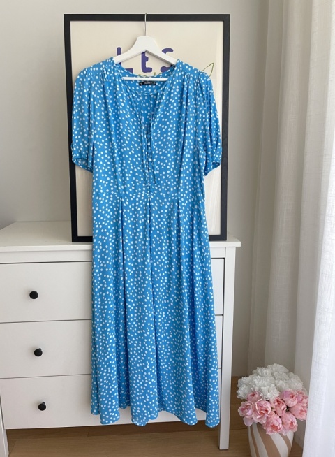 Sukienka w grochy, wiskoza - L/X: