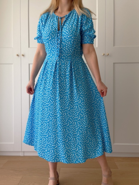 Sukienka w grochy, wiskoza - L/X: