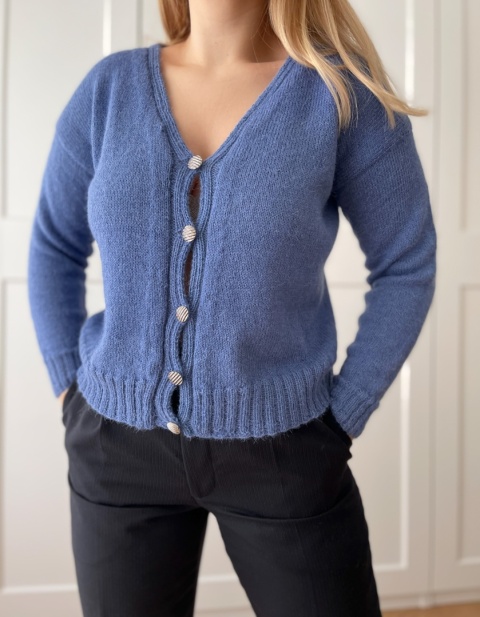 Kardigan HANDMADE, 100% wełna - M/L