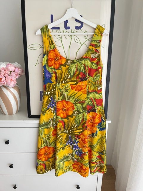 Sukienka vintage, wiskoza - M