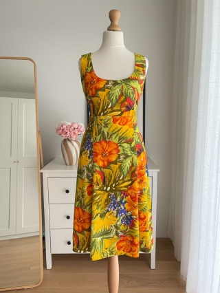 Sukienka vintage, wiskoza - M