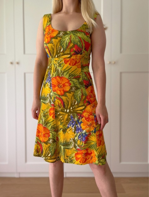 Sukienka vintage, wiskoza - M