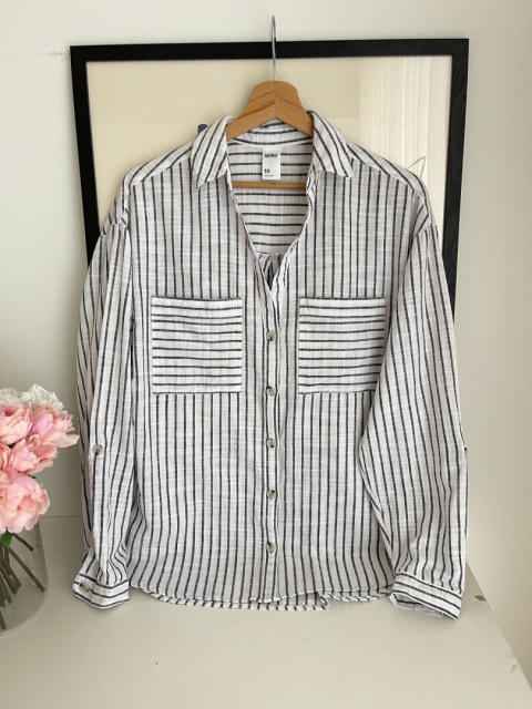 Koszula w paski, 100% bawełna - M/L